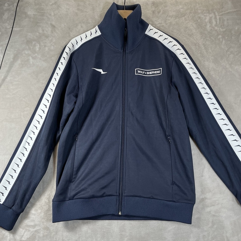 Wolf and Shepherd Crossover Track Jacket Size Medium Navy
